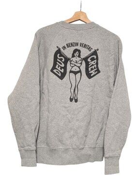 Deus Ex Machina In Benzin Veritas Pinup Girl Gray Sweatshirt Mens M Moto